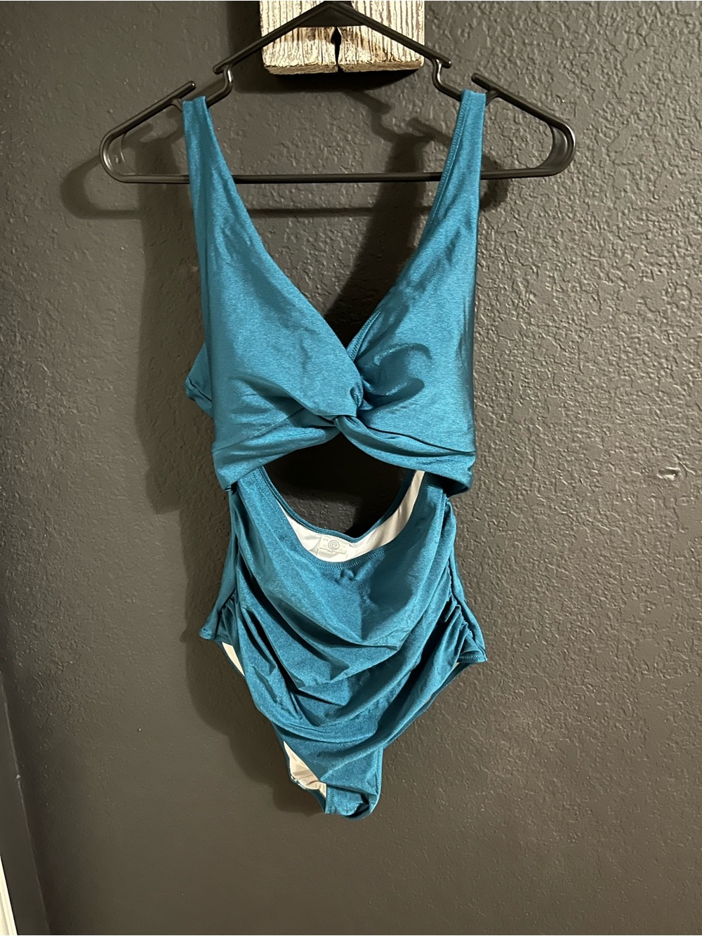 Teal One-Piece Twist Front Swimsuit